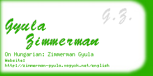 gyula zimmerman business card
